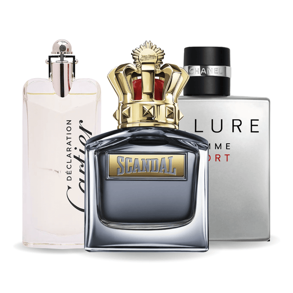 Zestaw 3 perfumy Allure Homme Sports, Jean Paul Gaultier Scandal, Cartier Declaration 100ml GOOGLE - MATEUS