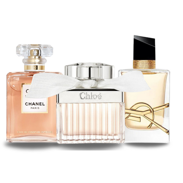 Promocyjny pakiet 3 perfum: Chanel COCO MADEMOISELLE, Yves Saint Laurent LIBRE i CHLOÉ 100 ml. Exclusive Fragrance