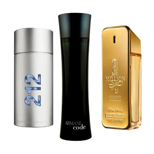 Zestaw 3 perfumy 212 Men NYC, Paco Rabanne One Milion, Armani Code Homme 100ml Eau de Parfum