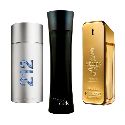 Zestaw 3 perfumy 212 Men NYC, Paco Rabanne One Milion, Armani Code Homme 100ml GOOGLE - MATEUS