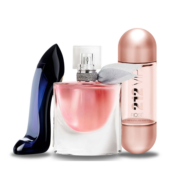 Promocyjny pakiet 3 perfum: Carolina Herrera GOOD GIRL, Lancôme LA VIE EST BELLE i Carolina Herrera 212 VIP ROSÉ 100 ml. Exclusive Fragrance