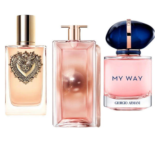 Zestaw 3 perfumy Dolce & Gabanna Devotion, My Way Giorgio Armani, Lancôme Idôle 100ml Eau de Parfum