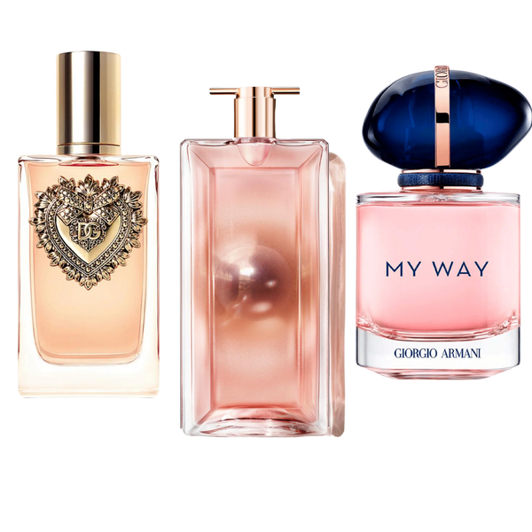 Zestaw 3 perfumy Dolce & Gabanna Devotion, My Way Giorgio Armani, Lancôme Idôle 100ml Eau de Parfum