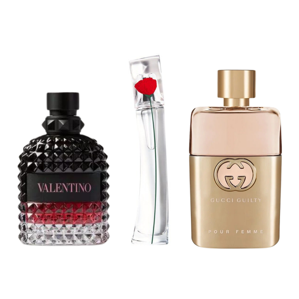 Zestaw 3 perfumy 3 Gucci Guilt, Valentini Intense, Flower Kenzo 100ml GOOGLE - MATEUS