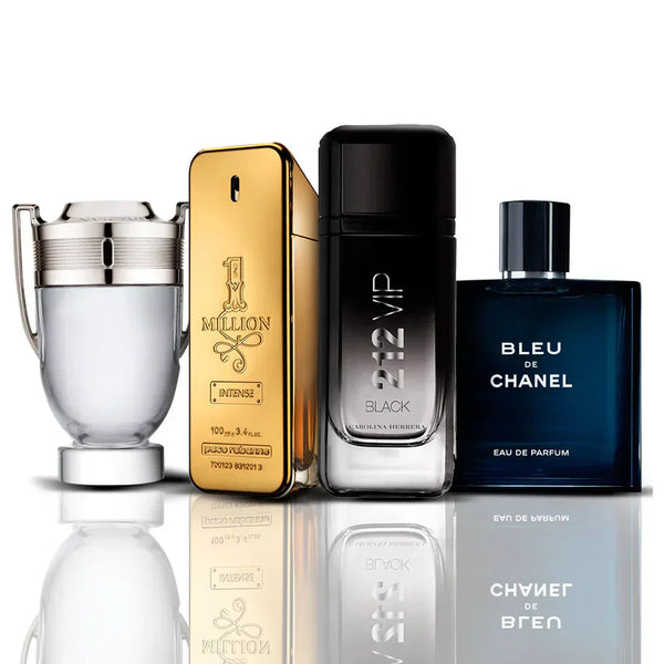 Zestaw 4 Perfumy - Invictus + One Million + 212 VIP Black + Bleu de Chanel 100ML. GOOGLE - MATEUS