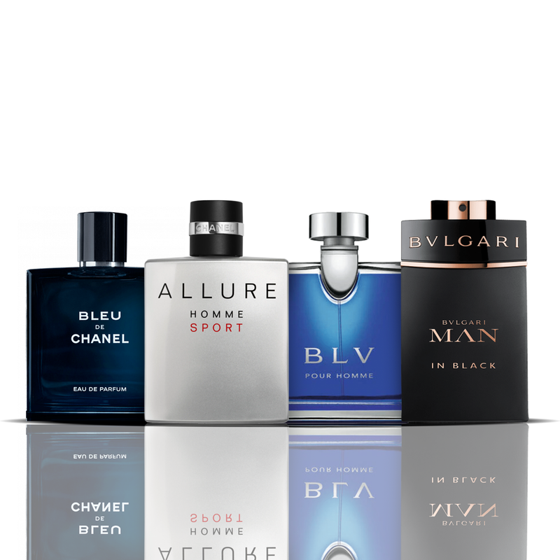 Zestaw 4 Perfumy - Bleu de Chanel + Allure Sport + BLV + Bvlgari Man in Black 100ML. GOOGLE - MATEUS