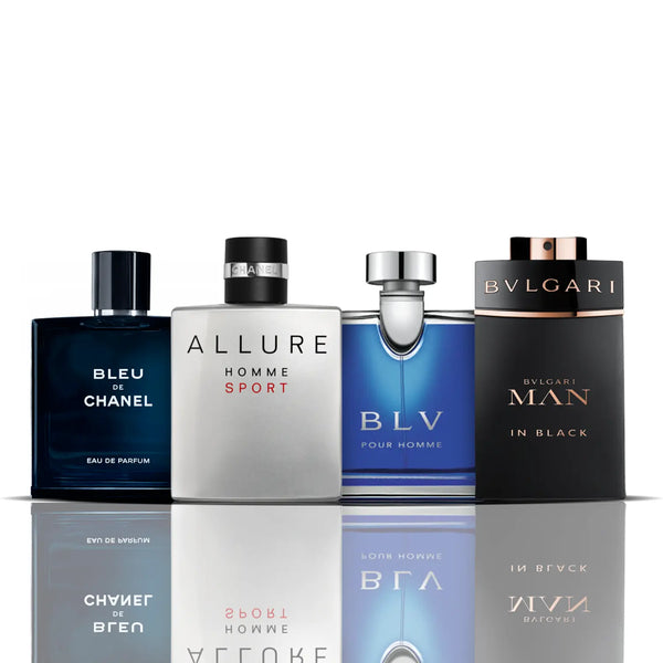 Zestaw 4 Perfumy - Bleu de Chanel + Allure Sport + BLV + Bvlgari Man in Black 100ML. La Fragrancy